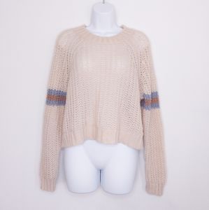 American Eagle Women's Knit Sweater Tan Medium Long Sleeve Top